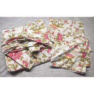 Pottery Barn Duvet Jacobean Peony Floral Full / Queen Cotton With Pillow Shams